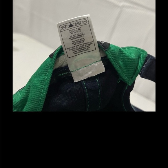 Notre Dame large clover logo baseball cap Adult size. Navy and green. - Picture 7 of 8